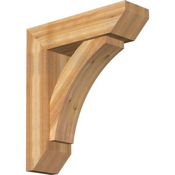 Thorton Slat Rough Sawn Bracket w/ Offset Brace, Western Red Cedar, 8